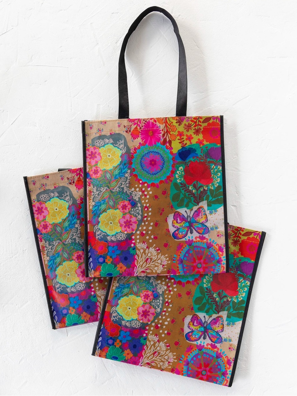Natural Life XL Colorful Floral Butterfly Tote Bag